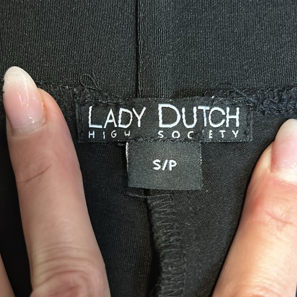 Lady Dutch high society black leggings with metallic shimmer, size small - Picture 3 of 3